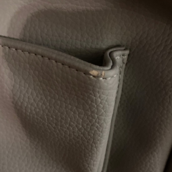 Milkmaid Goods Vegan Leather Diaper Bag set- Grey and Gingham - Picture 5 of 6